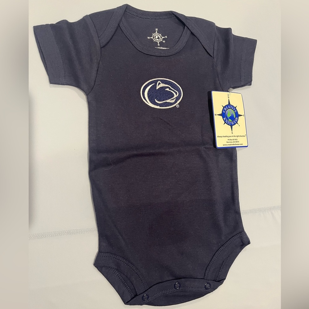 Navy Penn State baby onesie, size 0-3 months, NWT
